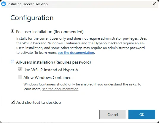 Start install