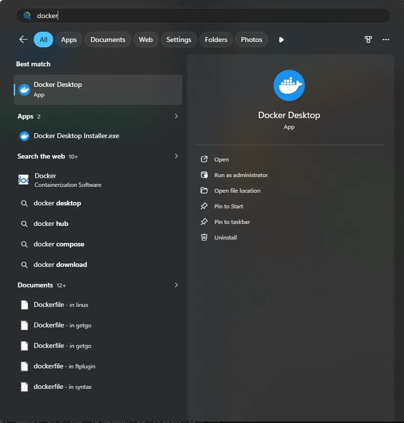 Windows menu